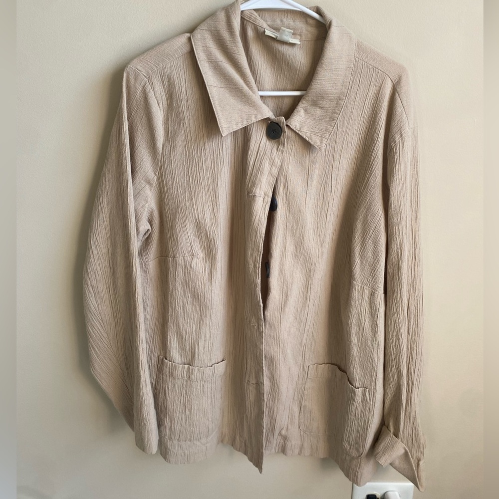 Appleseeds tan lightweight button up cardigan
